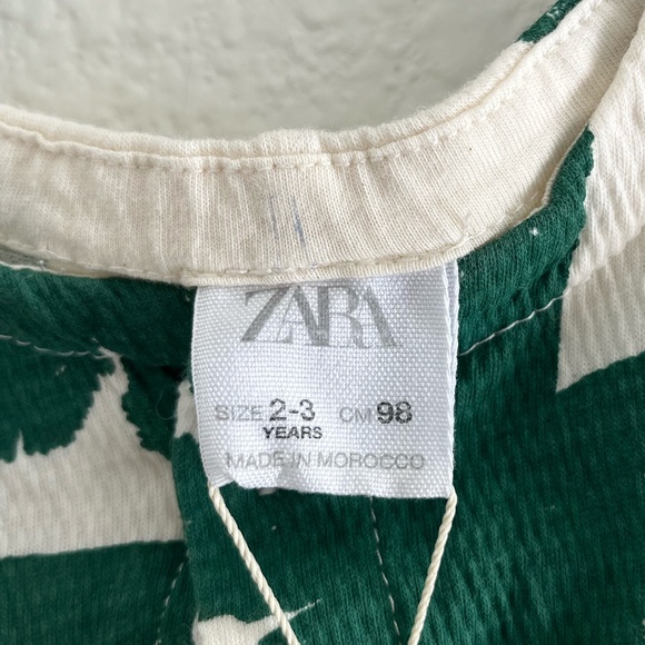 NWT ZARA KIDS | Summer Lightweight Palm Tree Jumpsuit in Green | Size 2-3 years - Picture 5 of 11